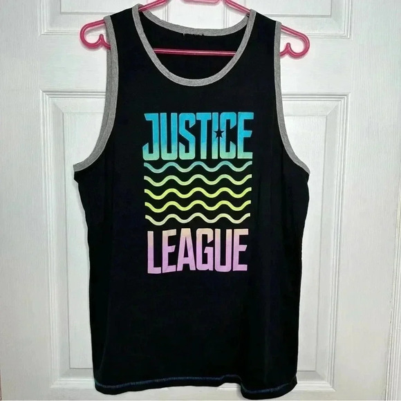 NTD Apparel Justice League Muscle Shirt / Tank Top Black & Grey Size XL - Picture 1 of 16